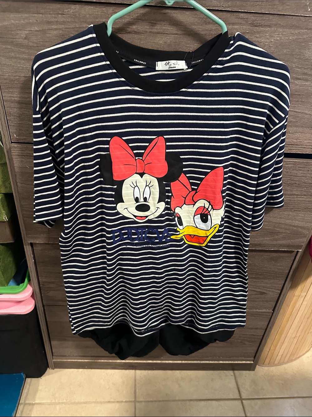 Striped Navy Minnie & Daisy Graphic Tee set one size